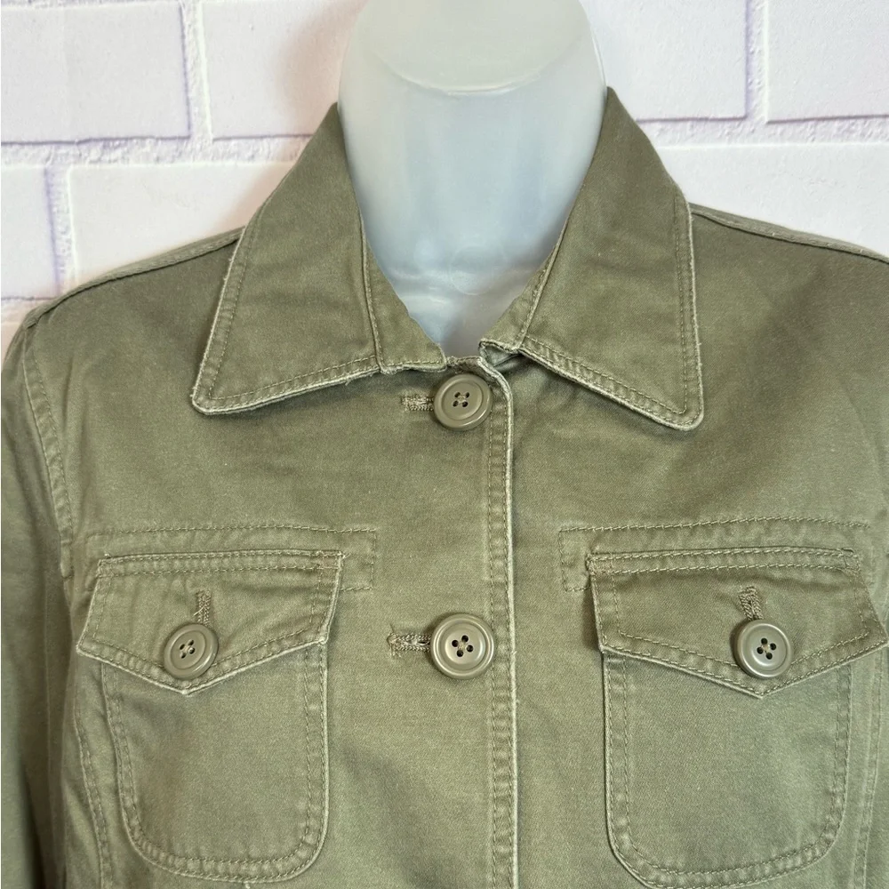 J. Crew Olive Green Utility Jacket Size Small 100% Cotton - Picture 5 of 12